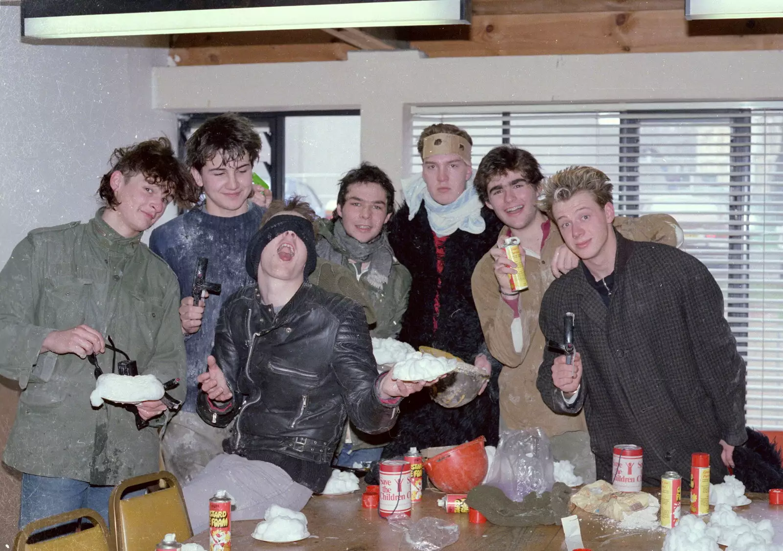 The Hit Squad, unmasked in the SU conference room, from Uni: Jazz RAG Hit Squad in Action, Plymouth - 14th February 1986