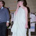 Karen Wilkins in a toga, Uni: Jazz RAG Hit Squad in Action, Plymouth - 14th February 1986