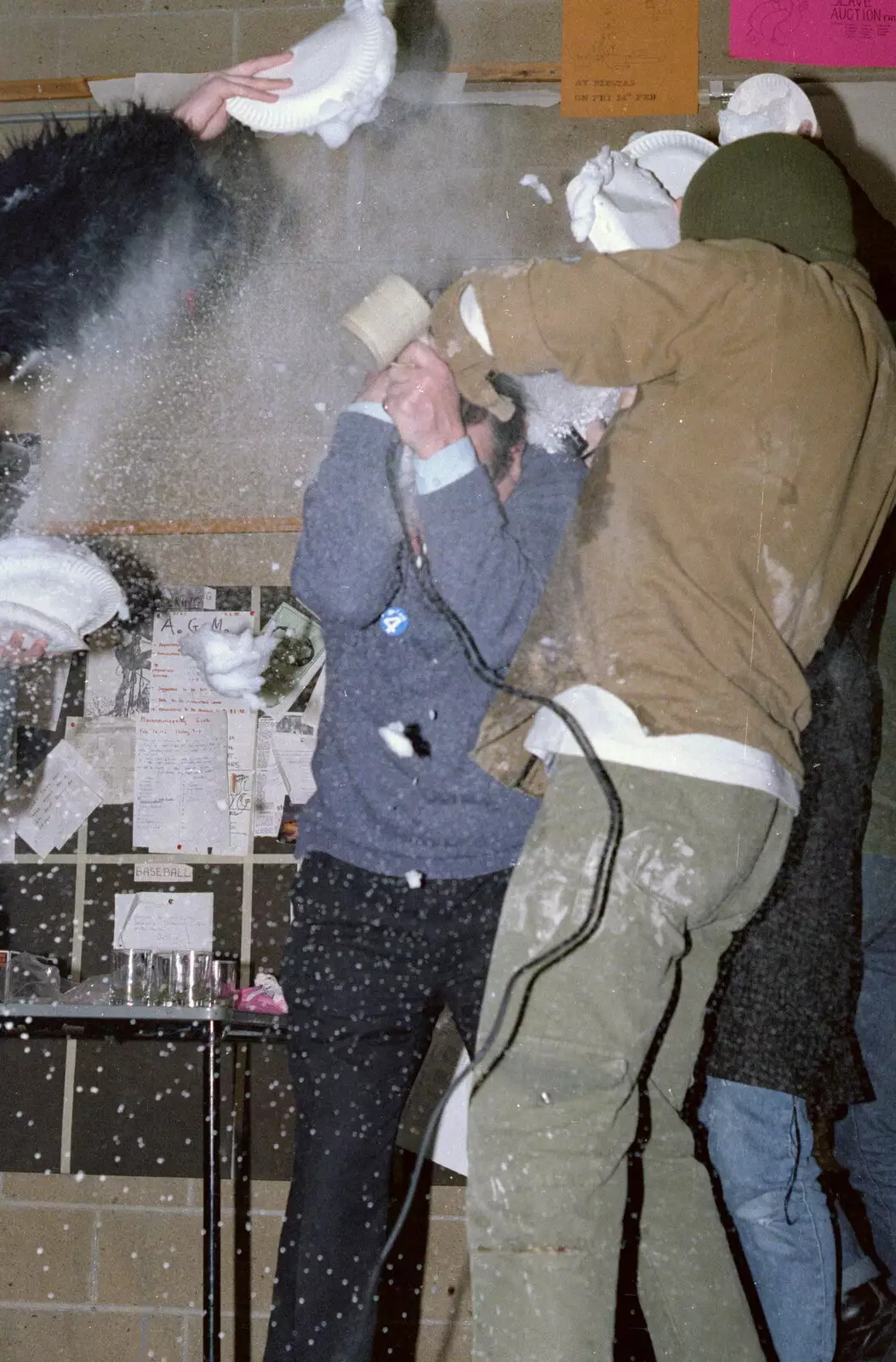 Roy Gardiner gets properly pied, from Uni: Jazz RAG Hit Squad in Action, Plymouth - 14th February 1986