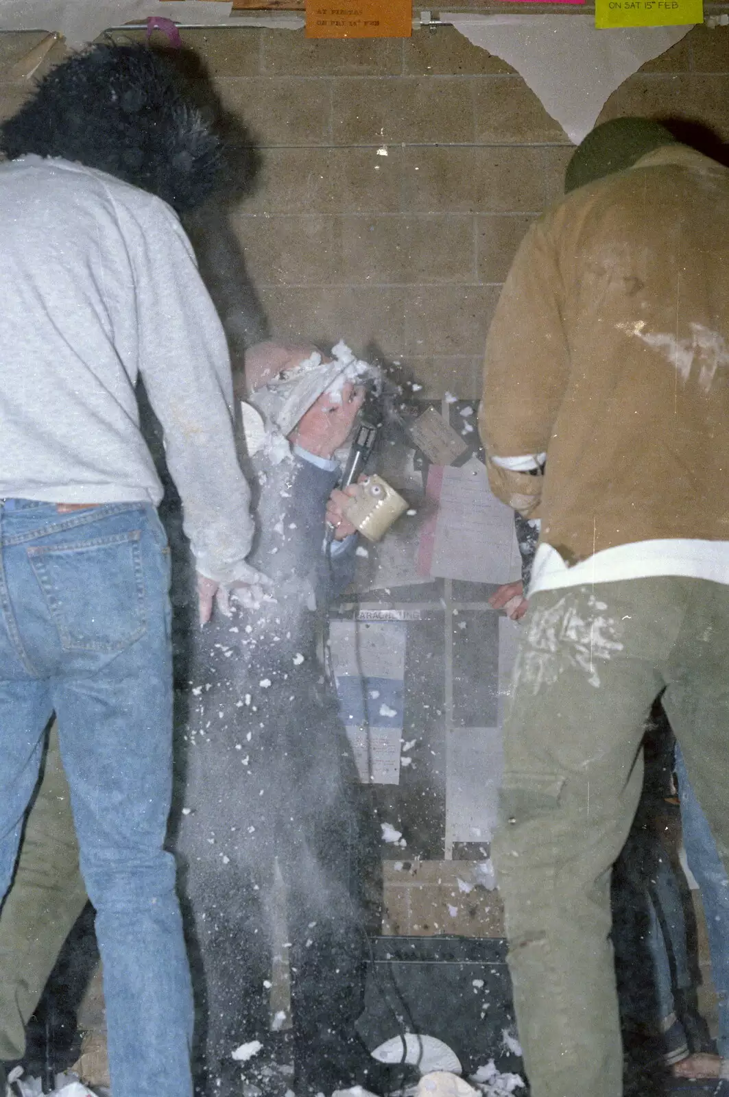 Roy in a cloud of flour, from Uni: Jazz RAG Hit Squad in Action, Plymouth - 14th February 1986