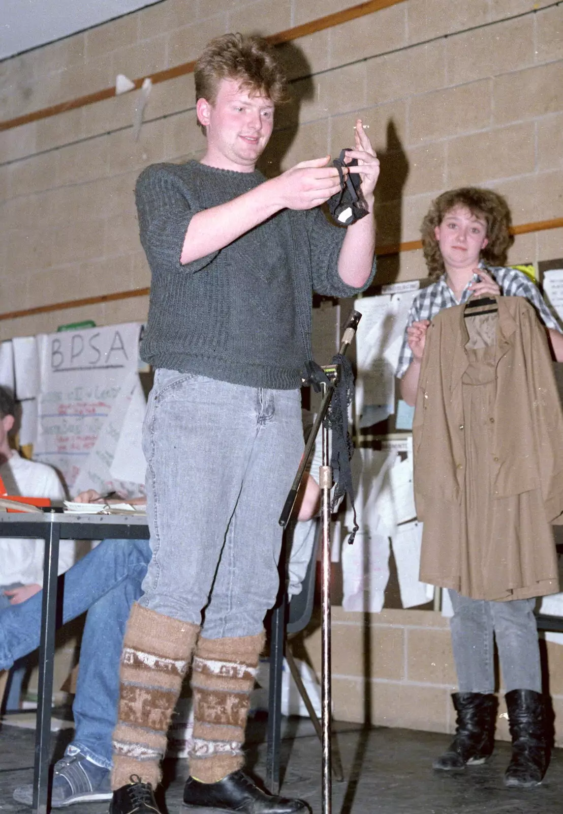 There's some sort of RAG auction going on, from Uni: Jazz RAG Hit Squad in Action, Plymouth - 14th February 1986