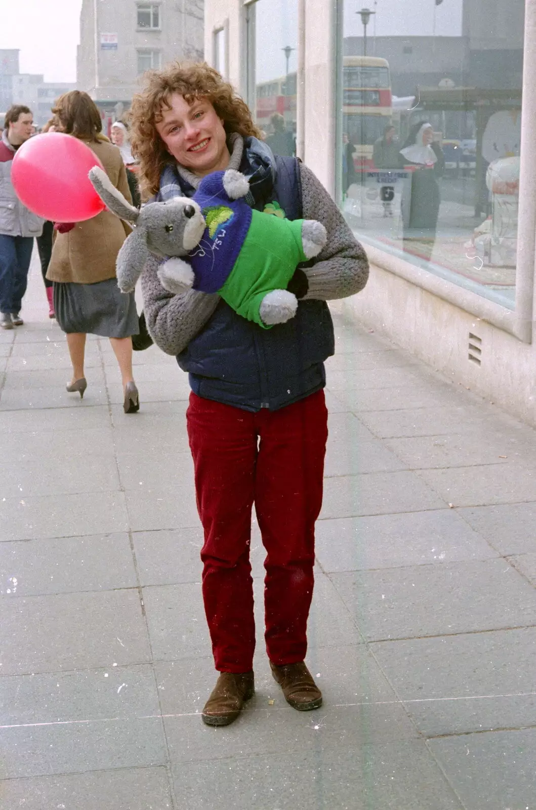 Gus on the streets, from Uni: PPSU "Jazz" RAG Street Parade, Plymouth, Devon - 17th February 1986