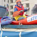 A canoe paddler, Uni: PPSU "Jazz" RAG Street Parade, Plymouth, Devon - 17th February 1986