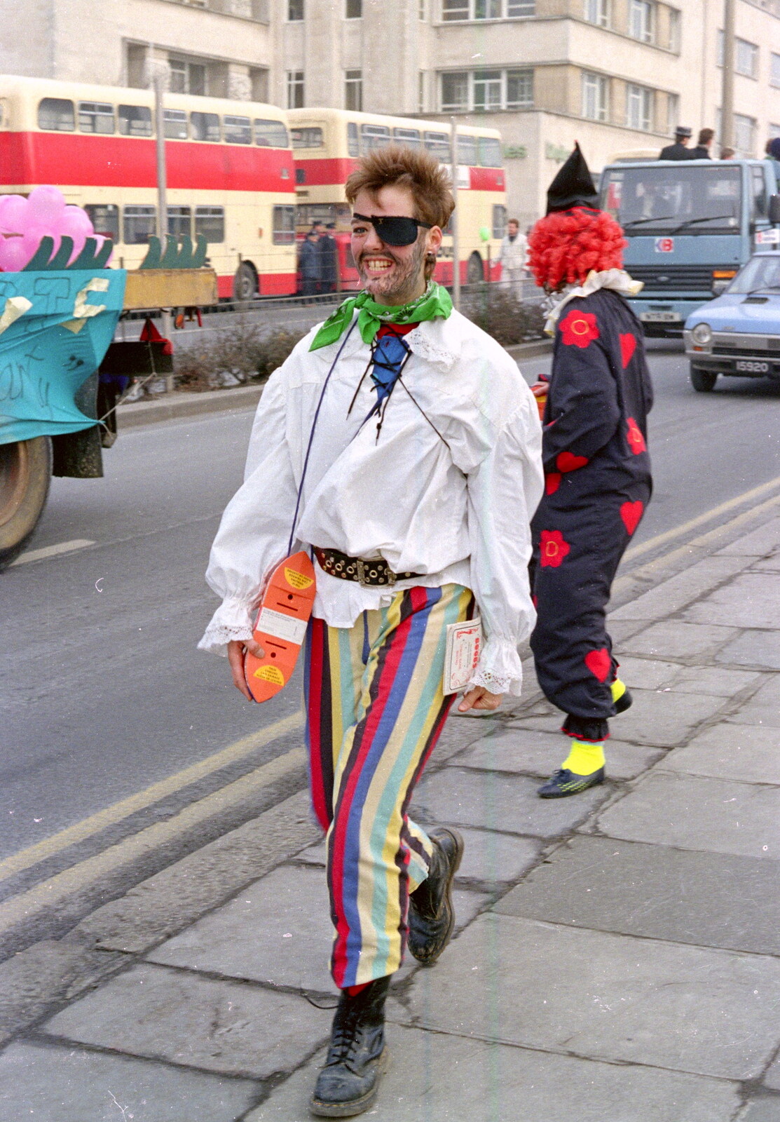A pirate from Uni: PPSU "Jazz" RAG Street Parade, Plymouth, Devon - 17th February 1986