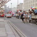 Floats head up Royal Parade, Uni: PPSU "Jazz" RAG Street Parade, Plymouth, Devon - 17th February 1986