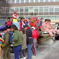 Assembling outside the Engineering block, Uni: PPSU "Jazz" RAG Street Parade, Plymouth, Devon - 17th February 1986