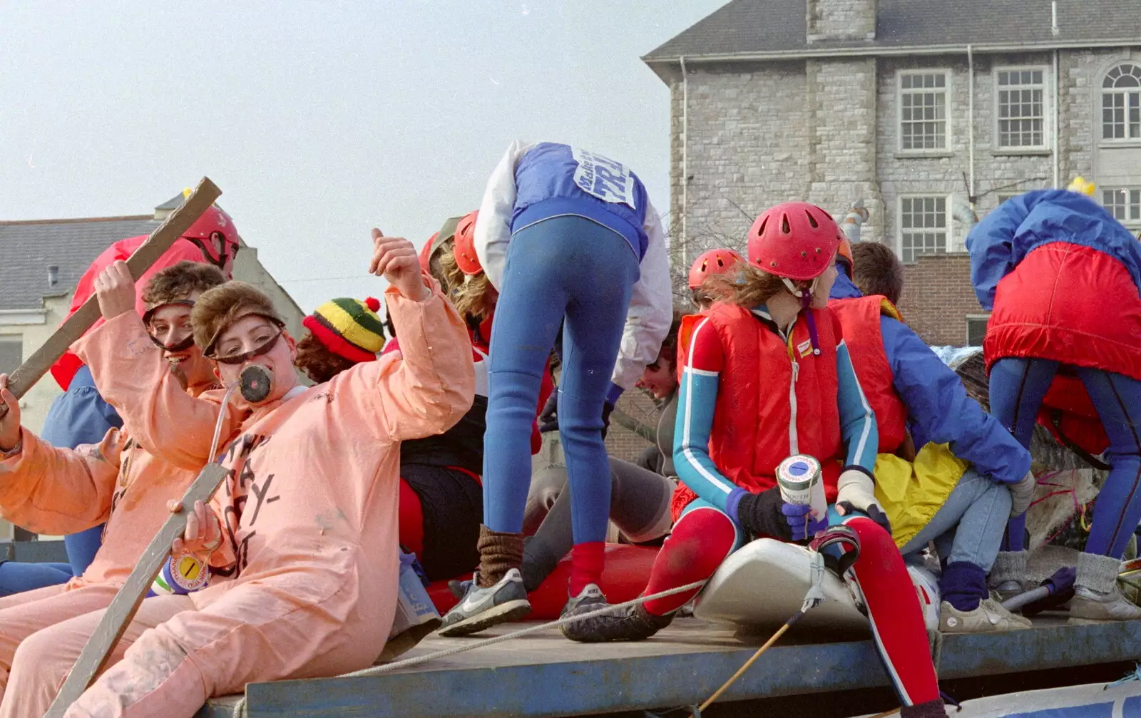 The canoe club on Glanville Street, from Uni: PPSU "Jazz" RAG Street Parade, Plymouth, Devon - 17th February 1986