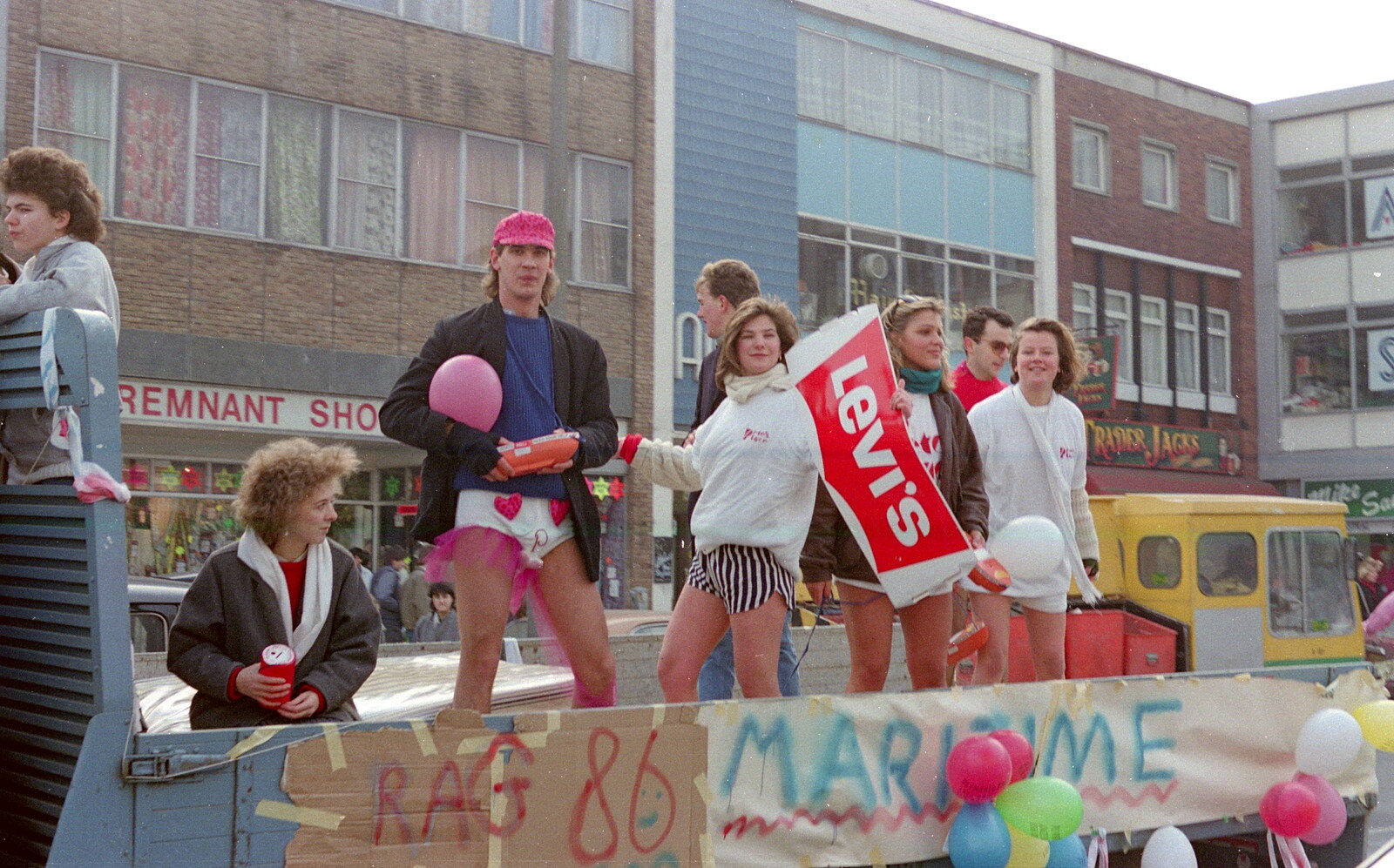 Maritime Halls of Residence float from Uni: PPSU "Jazz" RAG Street Parade, Plymouth, Devon - 17th February 1986