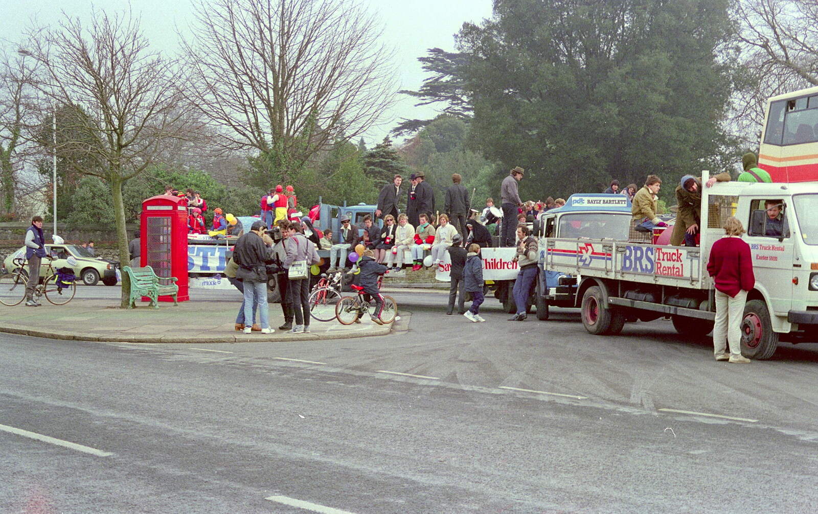 Floats assembled somewhere up Weston Park Road in Peverell from Uni: PPSU "Jazz" RAG Street Parade, Plymouth, Devon - 17th February 1986