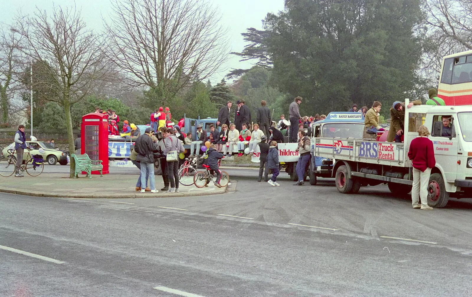 Floats assembled somewhere up Weston Park Road in Peverell, from Uni: PPSU "Jazz" RAG Street Parade, Plymouth, Devon - 17th February 1986