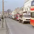 Simon Bento on the central resevation on Mutley Plain, Uni: PPSU "Jazz" RAG Street Parade, Plymouth, Devon - 17th February 1986