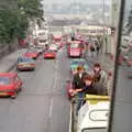 A view of Mutley Plain from the top of a bus, Uni: PPSU "Jazz" RAG Street Parade, Plymouth, Devon - 17th February 1986