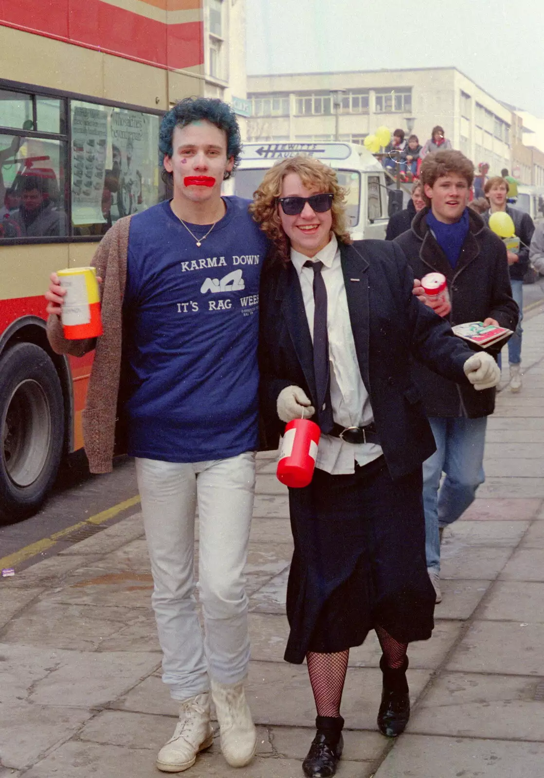 Karma Down - it's RAG week, from Uni: PPSU "Jazz" RAG Street Parade, Plymouth, Devon - 17th February 1986