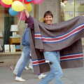 Mexican Man with a load of balloons, Uni: PPSU "Jazz" RAG Street Parade, Plymouth, Devon - 17th February 1986