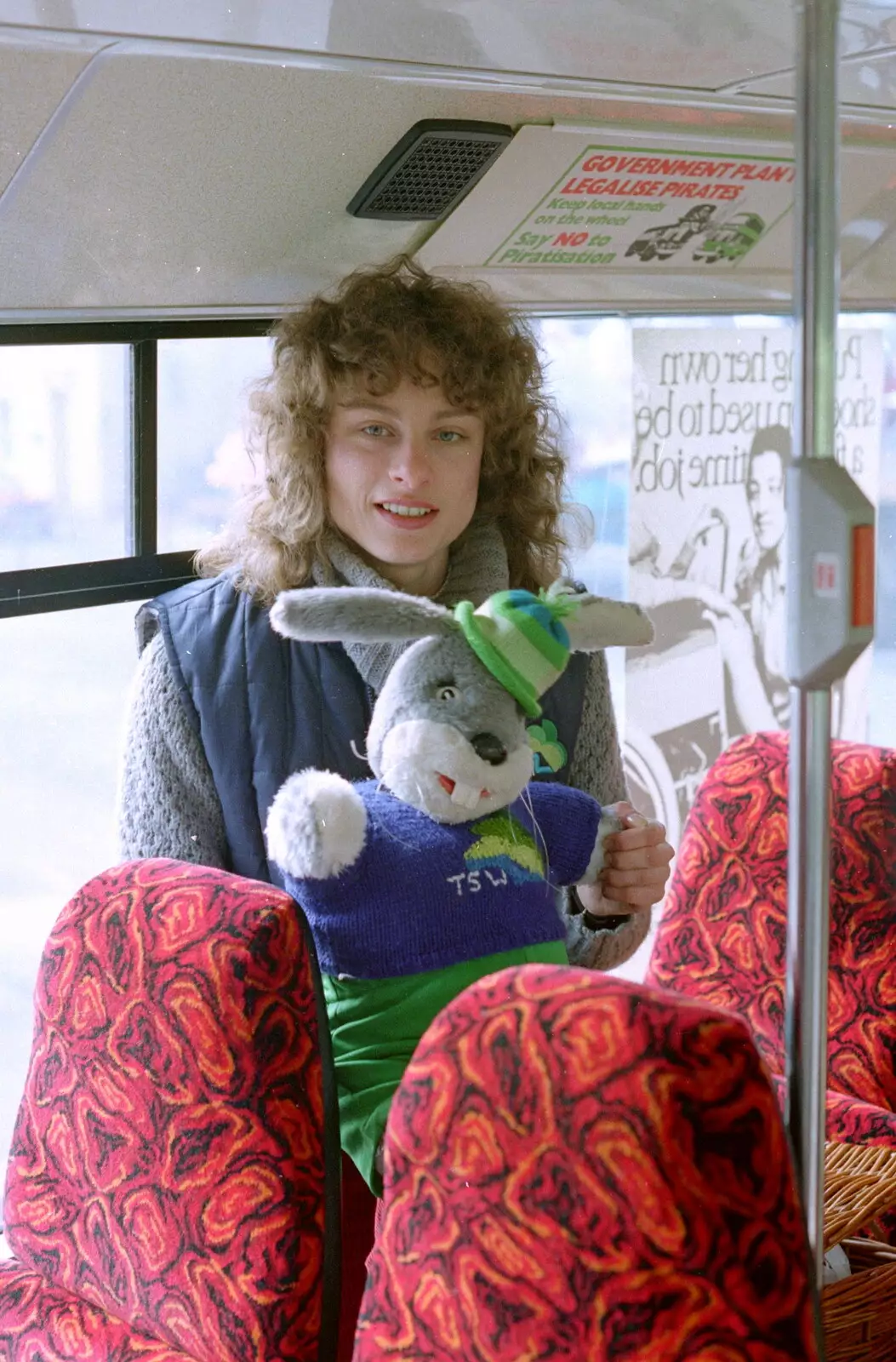 Gus in the bus again, from Uni: PPSU "Jazz" RAG Street Parade, Plymouth, Devon - 17th February 1986