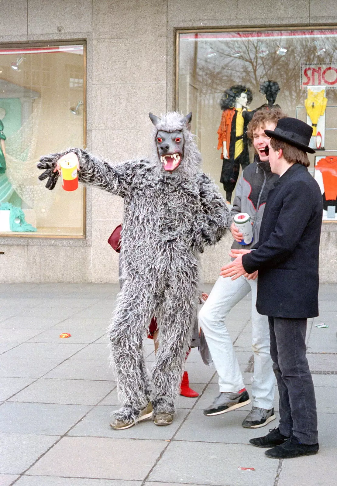 Wolf Man again, from Uni: PPSU "Jazz" RAG Street Parade, Plymouth, Devon - 17th February 1986