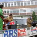 A band on a van outside the Engineering Block, Uni: PPSU "Jazz" RAG Street Parade, Plymouth, Devon - 17th February 1986