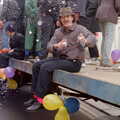 Sam Kennedy sprays some shaving foam, Uni: PPSU "Jazz" RAG Street Parade, Plymouth, Devon - 17th February 1986