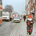 Another clown on North Hill, Uni: PPSU "Jazz" RAG Street Parade, Plymouth, Devon - 17th February 1986