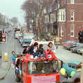 The parade is stacked all the way up North Hill, Uni: PPSU "Jazz" RAG Street Parade, Plymouth, Devon - 17th February 1986