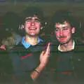 A dark Mark Wilkins gets two fingers, Uni: Music Nights and the RAG Ball, Plymouth, Devon - 18th February 1986