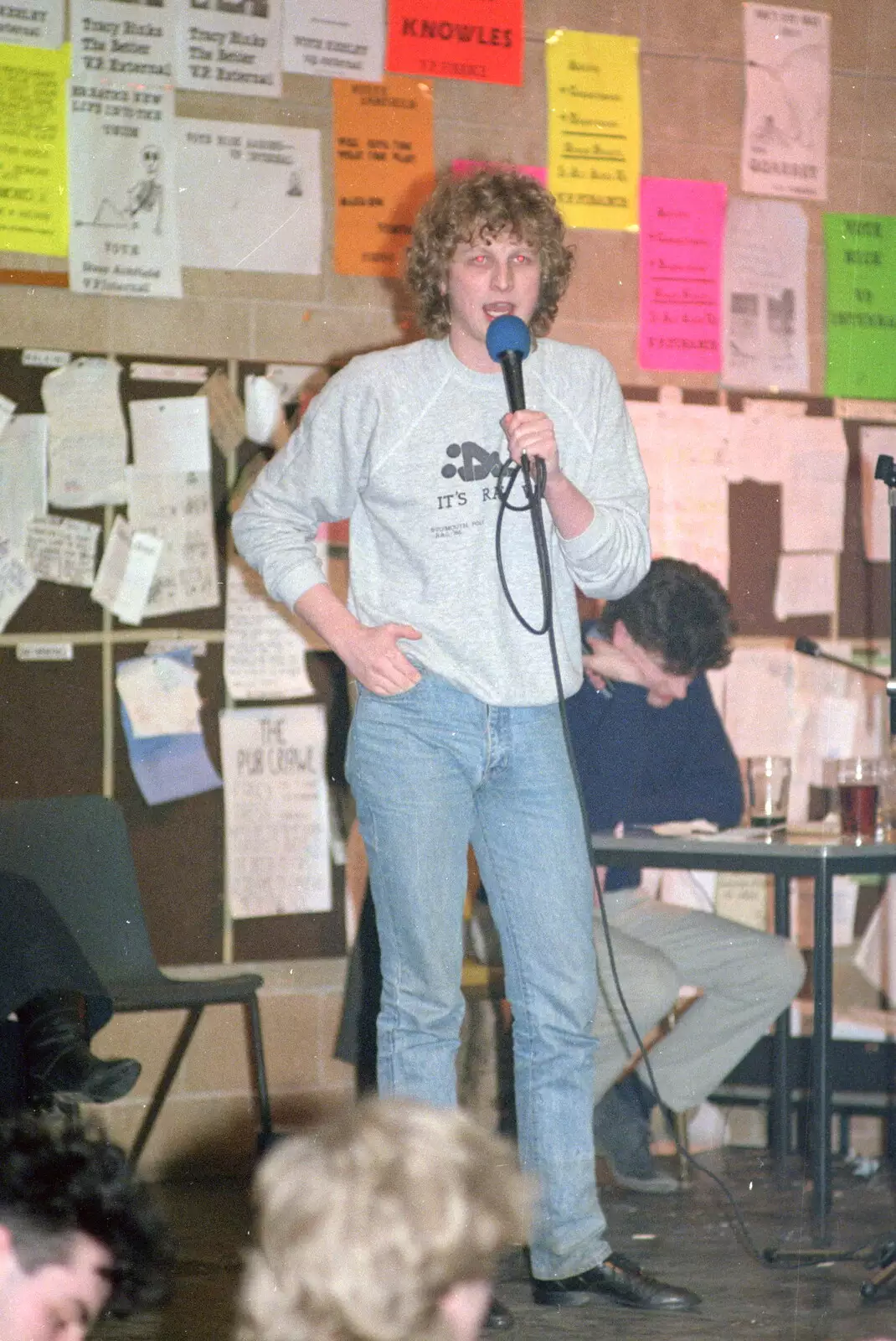 Rich Arnold does some speaking, from Uni: Music Nights and the RAG Ball, Plymouth, Devon - 18th February 1986