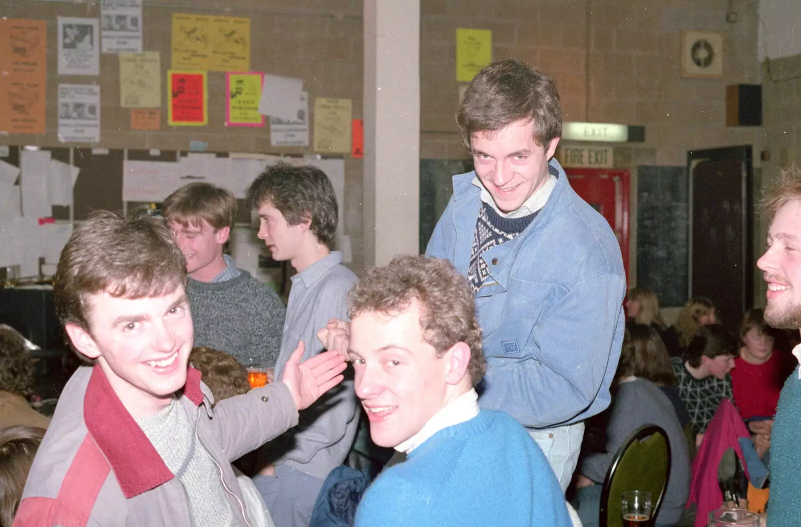 John Stuart and Andy Grove in the SU, from Uni: Music Nights and the RAG Ball, Plymouth, Devon - 18th February 1986