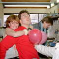 Martin in the SU offices gets some balloons, Uni: Music Nights and the RAG Ball, Plymouth, Devon - 18th February 1986