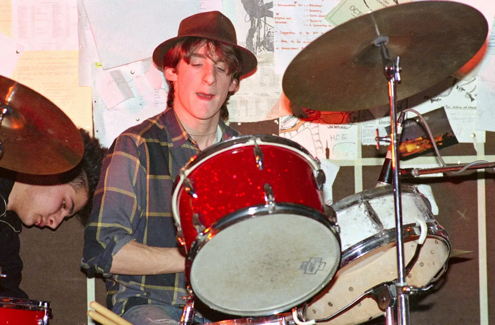 Drumming action, from Uni: The PPSU "Jazz" RAG Review and Charity Auction, Plymouth, Devon - 19th February 1986