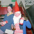 A couple of gnomes on the SU stairs, Uni: The PPSU "Jazz" RAG Review and Charity Auction, Plymouth, Devon - 19th February 1986