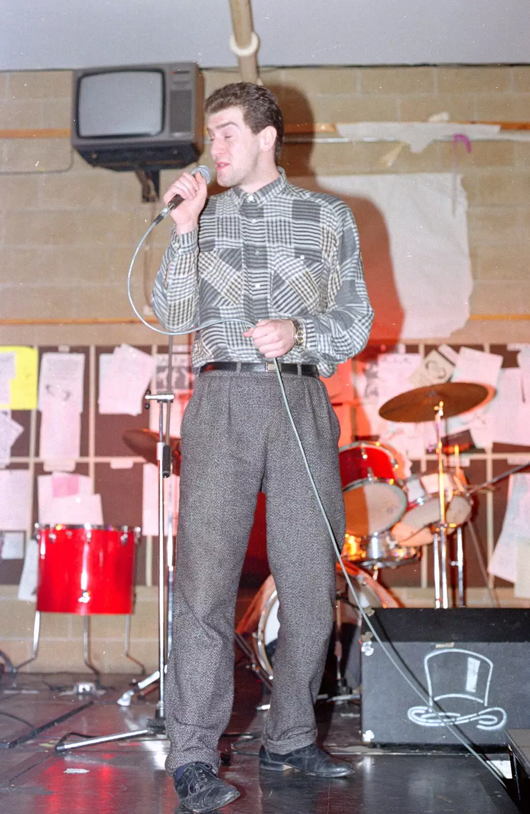 Someone does a speech, from Uni: The PPSU "Jazz" RAG Review and Charity Auction, Plymouth, Devon - 19th February 1986