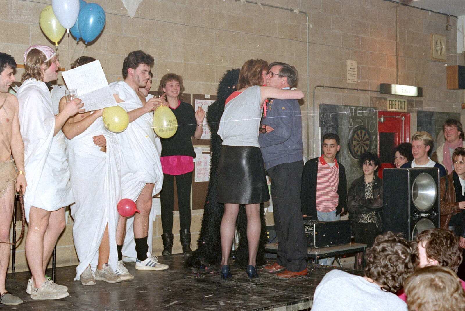 Roy gets a hug from Uni: The PPSU "Jazz" RAG Review and Charity Auction, Plymouth, Devon - 19th February 1986