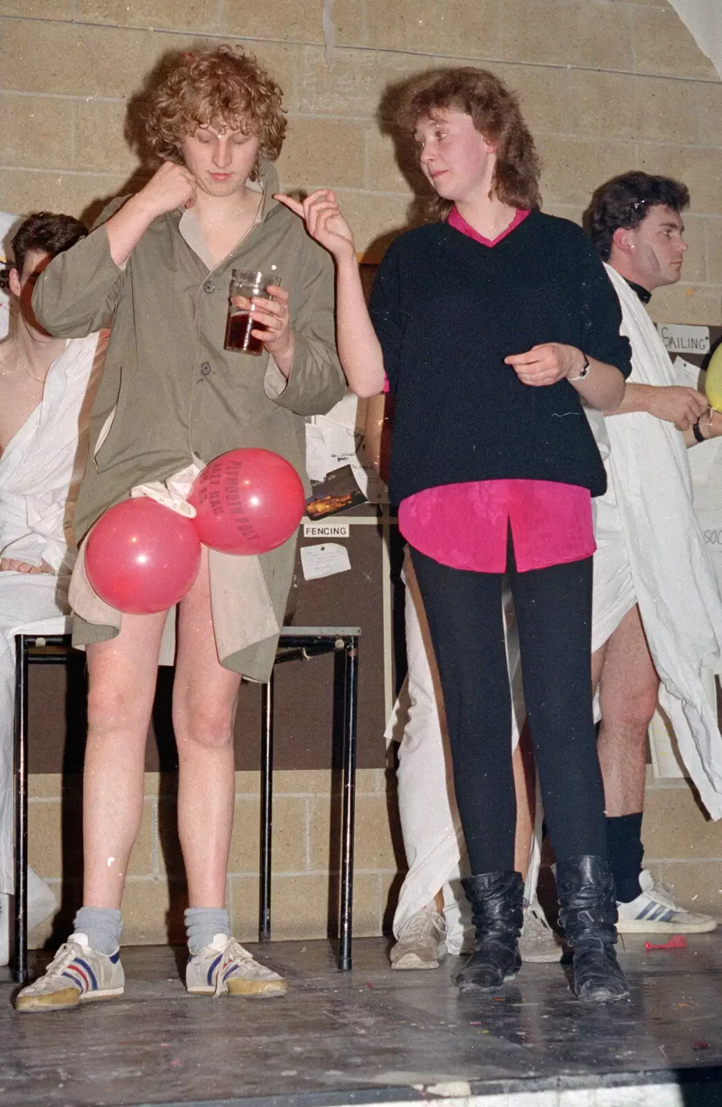 Rich Arnold has some balloon balls, from Uni: The PPSU "Jazz" RAG Review and Charity Auction, Plymouth, Devon - 19th February 1986