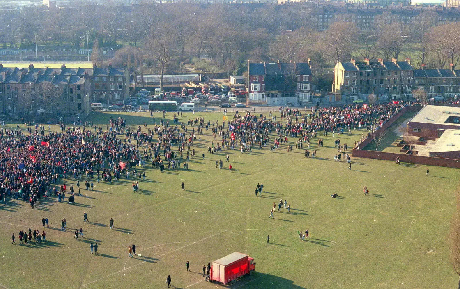 More students stream in to the park, from Uni: No Chance Fowler! A student Demonstration, London - 26th February 1986