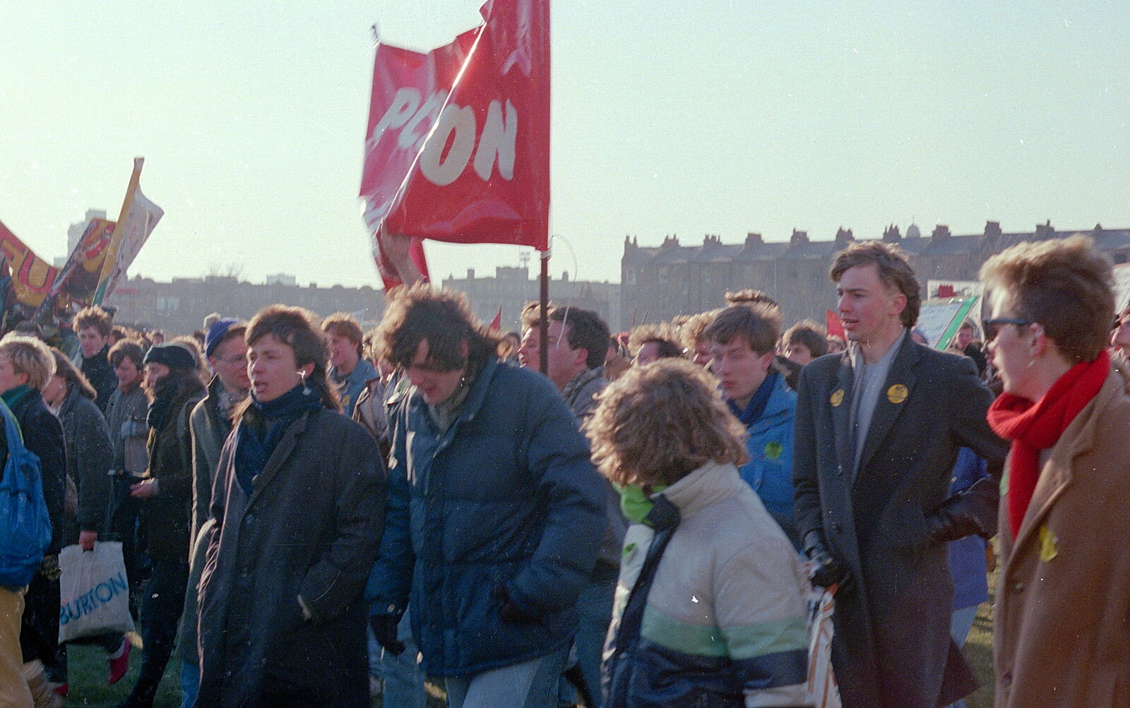 In what is possibly Kennington Park from Uni: No Chance Fowler! A student Demonstration, London - 26th February 1986