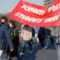 Simon Haddon does his banner-waving duty, Uni: No Chance Fowler! A student Demonstration, London - 26th February 1986