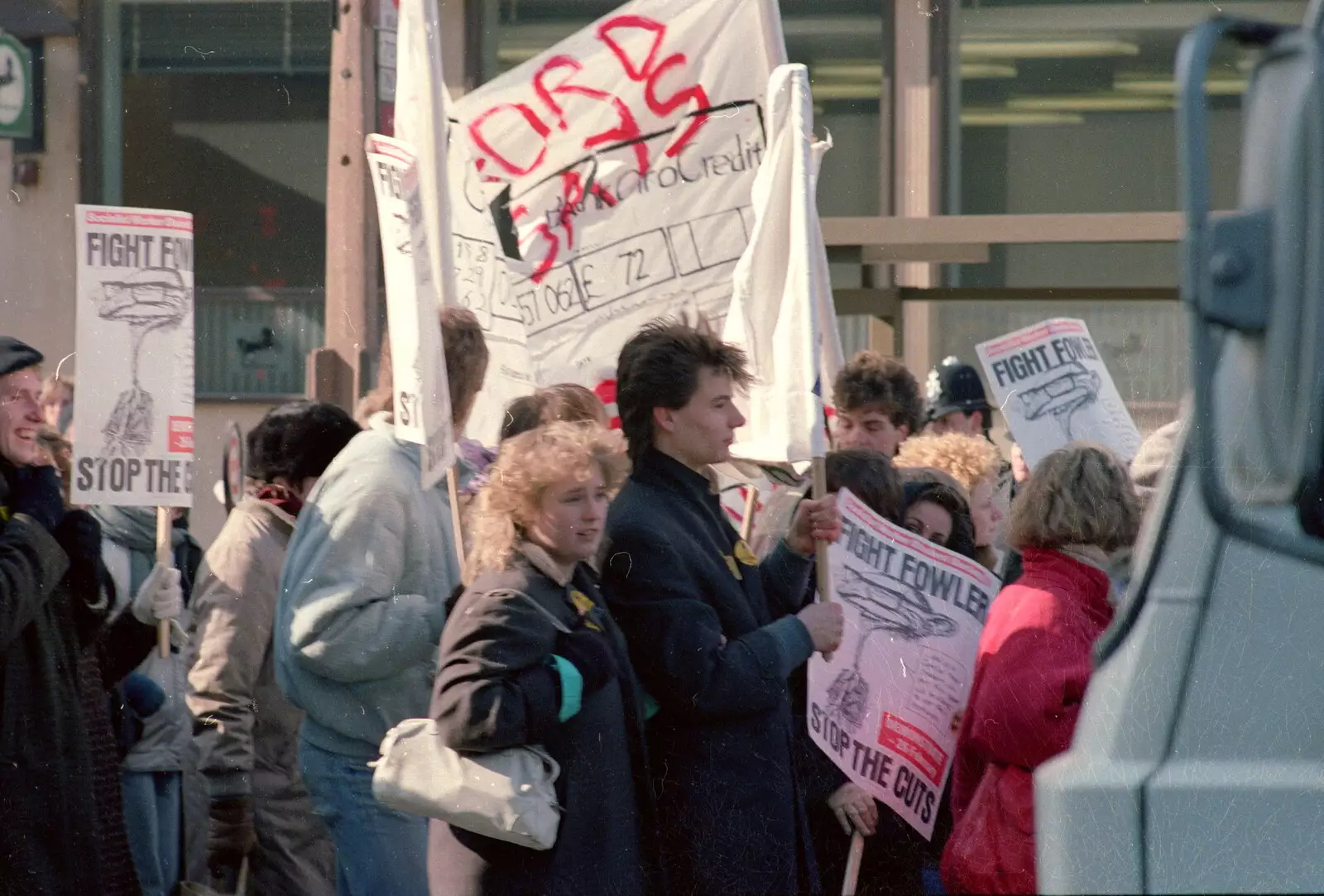 Fight Fowler - Stop the Cuts, from Uni: No Chance Fowler! A student Demonstration, London - 26th February 1986