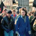 A policewoman accompanies the crowd, Uni: No Chance Fowler! A student Demonstration, London - 26th February 1986