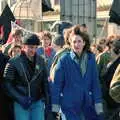 A policewoman accompanies the crowd, Uni: No Chance Fowler! A student Demonstration, London - 26th February 1986