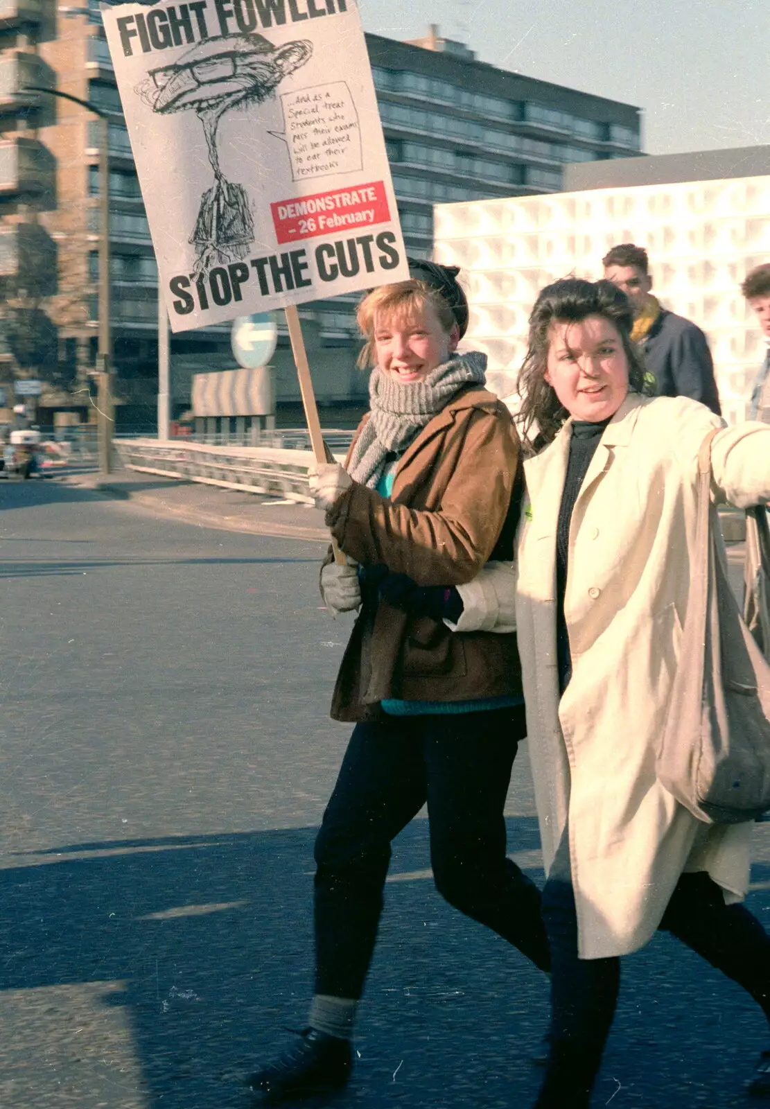 More 'Fight Fowler, Stop the Cuts' placards, from Uni: No Chance Fowler! A student Demonstration, London - 26th February 1986