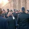 Police and students mill around at Temple Place, Uni: No Chance Fowler! A student Demonstration, London - 26th February 1986