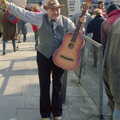 A dude with a guitar near Waterloo, Uni: No Chance Fowler! A student Demonstration, London - 26th February 1986