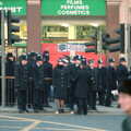 Police outside a shop on Trafalgar Square, Uni: No Chance Fowler! A student Demonstration, London - 26th February 1986