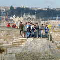 A gathering of rafters at the Mayflower Steps on the Barbican, Uni: Canoe Society RAG Raft Madness, Plymouth Sound - 1st March 1986