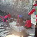 A particular brave entry equipped with nothing more than a cardboard box, Uni: Canoe Society RAG Raft Madness, Plymouth Sound - 1st March 1986