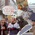 Someone does an impression of Norman Fowler, Uni: A Van Gogh Grant Cuts Protest, Plymouth, Devon - 1st March 1986