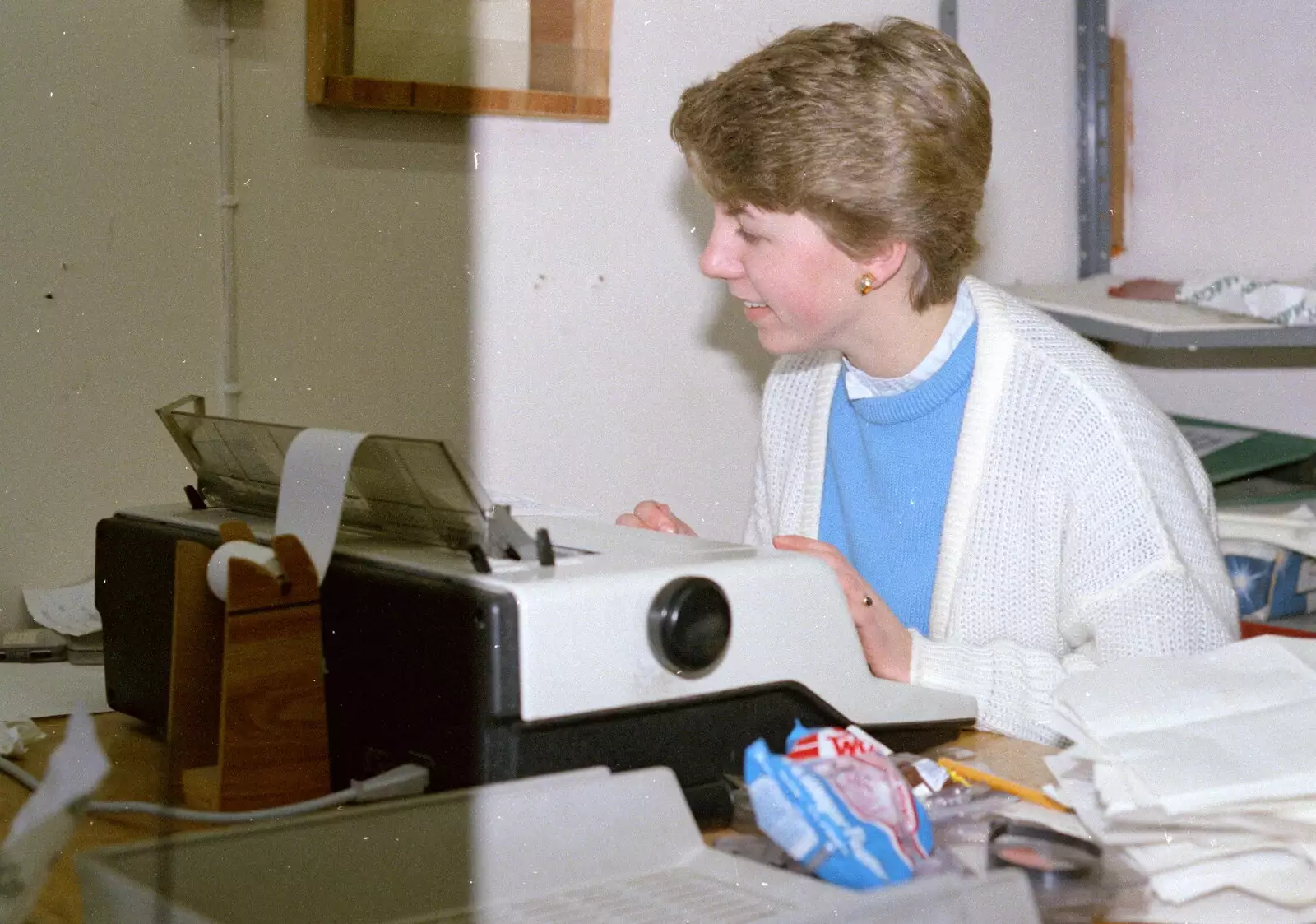 More Fly typing, from Uni: A Van Gogh Grant Cuts Protest, Plymouth, Devon - 1st March 1986