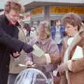 Leaflets are handed out, Uni: A Van Gogh Grant Cuts Protest, Plymouth, Devon - 1st March 1986