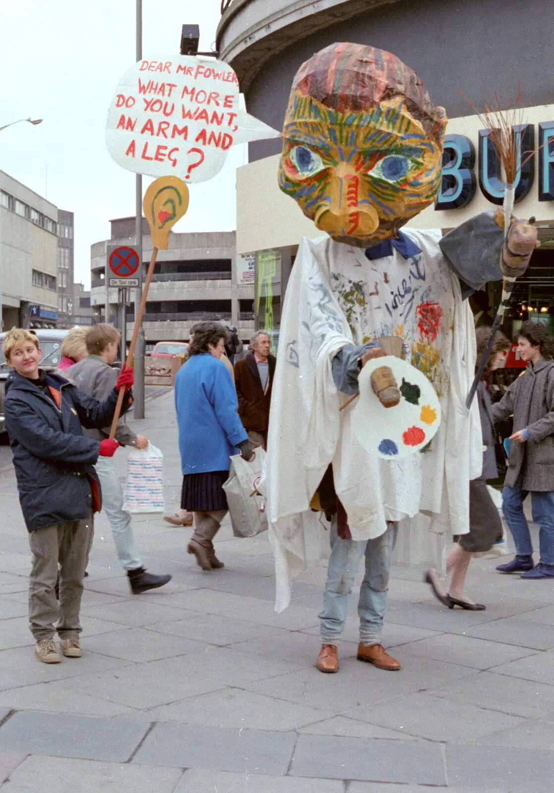 Vincent potters around with his palette, from Uni: A Van Gogh Grant Cuts Protest, Plymouth, Devon - 1st March 1986