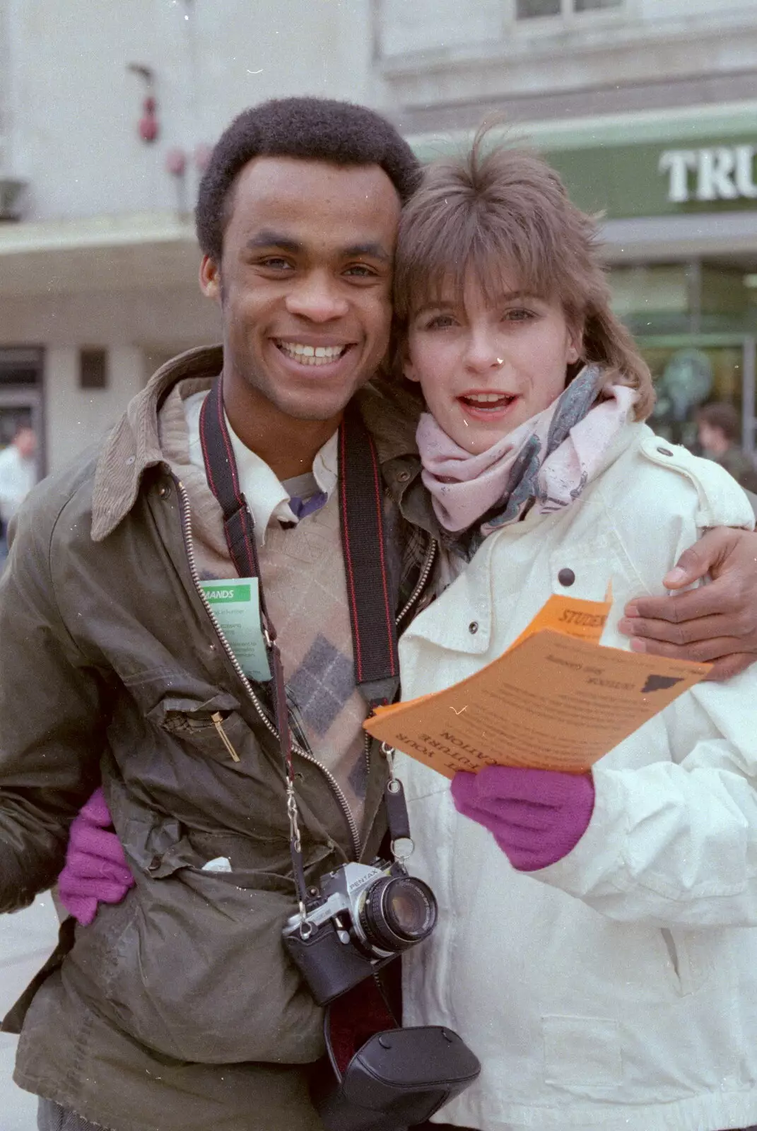 Simon Bento and Karen Wilkins, from Uni: A Van Gogh Grant Cuts Protest, Plymouth, Devon - 1st March 1986